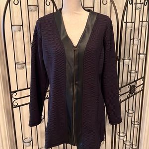 Deep purple zip front jacket